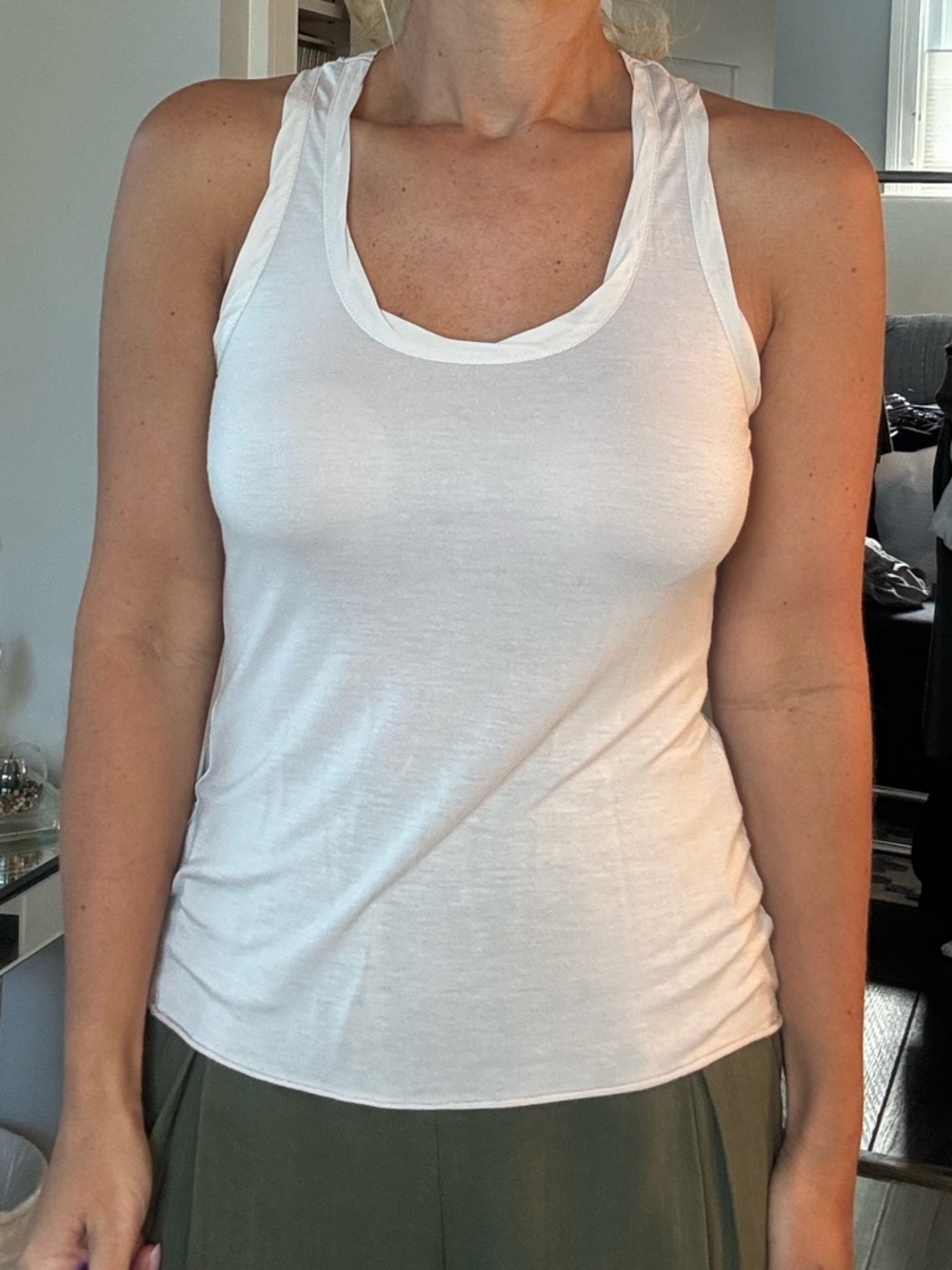 AllSaints Nude Racerback Tank Top Size US 4 Minimal Luxe Basic